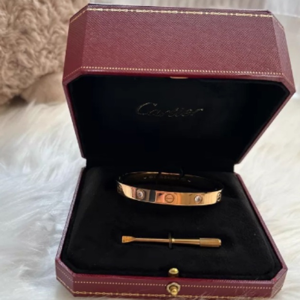 Rose Gold Bracelet with Diamond Accents by Cartier